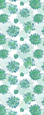 Blackout roller blind for window Green flowers