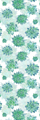Blackout roller blind for window Green flowers