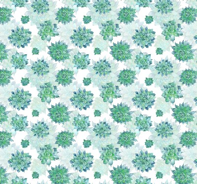 Blackout roller blind for window Green flowers