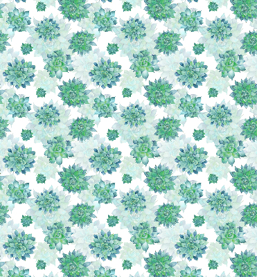 Blackout roller blind for window Green flowers