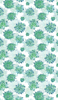 Blackout roller blind for window Green flowers