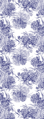 Fabric roller blind for window Blue bouquet