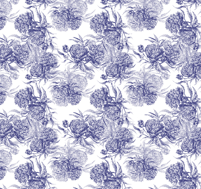 Fabric roller blind for window Blue bouquet