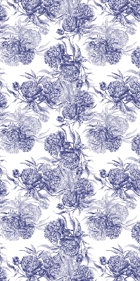 Fabric roller blind for window Blue bouquet
