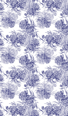 Fabric roller blind for window Blue bouquet