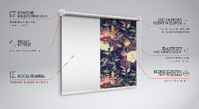 Blackout roller blind Flowers