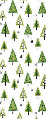 Fabric roller blind for window Drawn forest