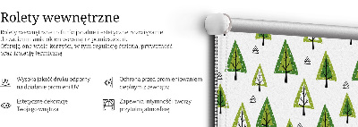 Fabric roller blind for window drawn forest print