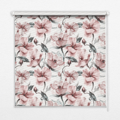 Blackout roller blind Pink flowers