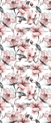 Blackout roller blind with pink flowers print