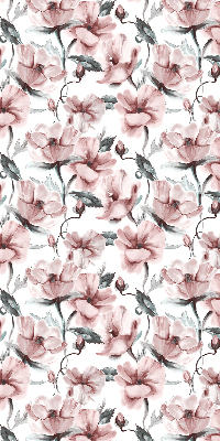 Blackout roller blind with pink flowers print
