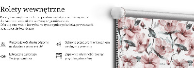 Blackout roller blind Pink flowers