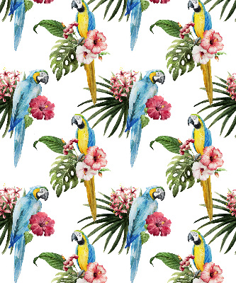 Fabric roller blind for window Parrot on flowers