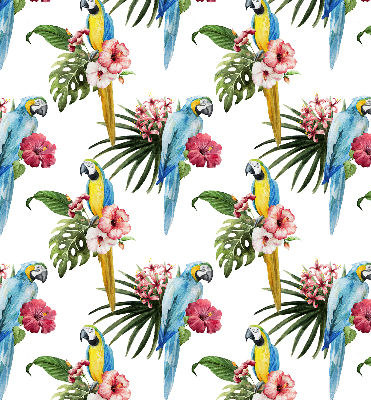 Fabric roller blind for window Parrot on flowers