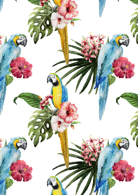 Fabric roller blind for window Parrot on flowers