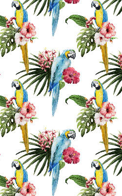 Fabric roller blind for window Parrot on flowers