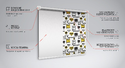 Blackout roller blind Drawn flowers