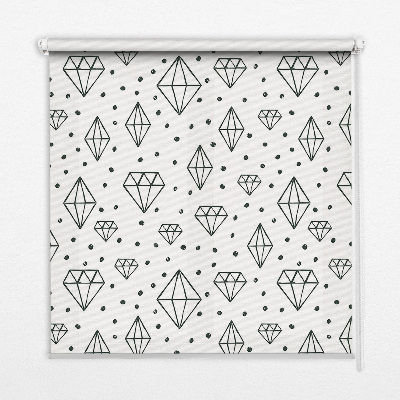 Blackout roller blind for window Drawn diamonds