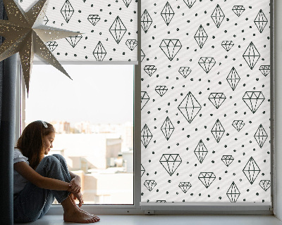 Blackout roller blind for window Drawn diamonds