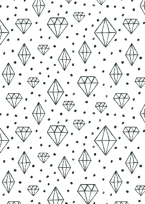 Blackout roller blind for window Drawn diamonds