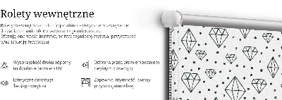 Blackout roller blind for window Drawn diamonds