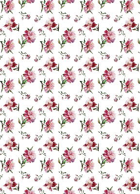 Fabric roller blind for window Pink flower