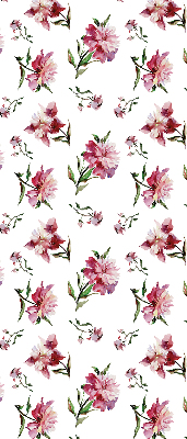 Fabric roller blind for window Pink flower