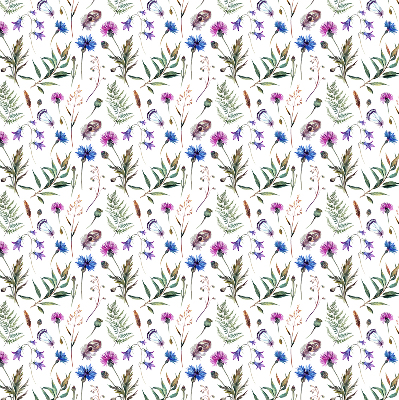 Blackout roller blind with colorful flowers print