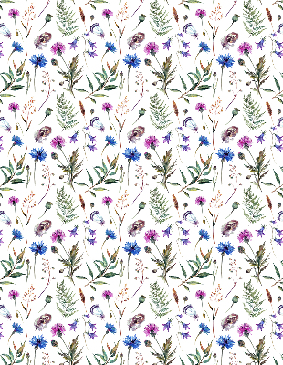 Blackout roller blind with colorful flowers print