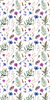 Blackout roller blind with colorful flowers print