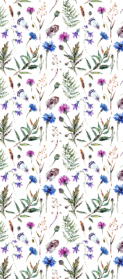 Blackout roller blind with colorful flowers print