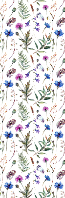 Blackout roller blind with colorful flowers print
