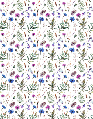 Blackout roller blind with colorful flowers print