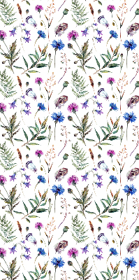 Blackout roller blind with colorful flowers print
