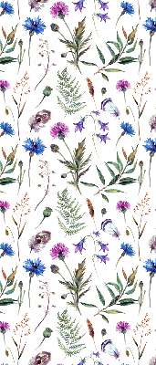 Blackout roller blind with colorful flowers print