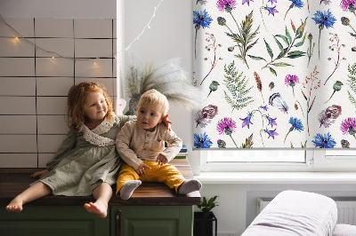 Blackout roller blind Colorful flowers