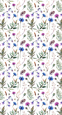 Blackout roller blind with colorful flowers print