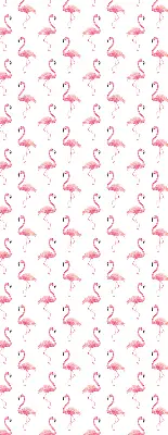 Blackout roller blind with flamingo pattern