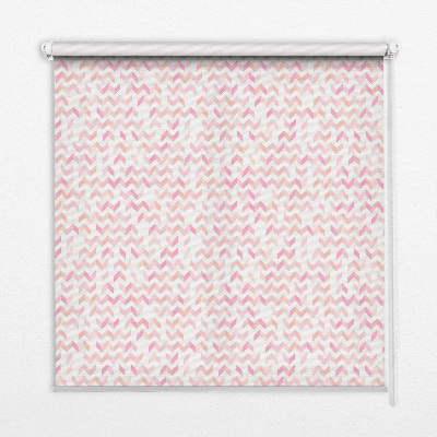 Blackout roller blind with pink up and down arrows pattern