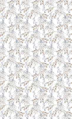 Blackout roller blind for window with white flowers pattern