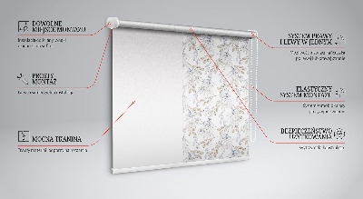 Blackout roller blind for window White flowers