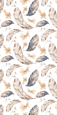 Fabric roller blind for window leaves print