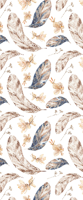 Fabric roller blind for window leaves print