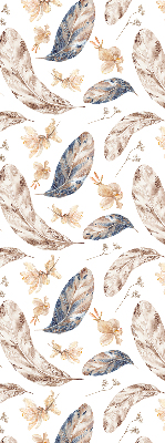 Fabric roller blind for window leaves print