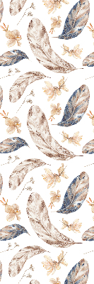 Fabric roller blind for window leaves print