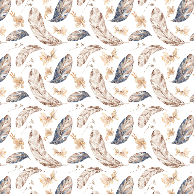Fabric roller blind for window leaves print