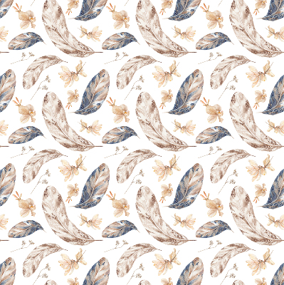 Fabric roller blind for window leaves print