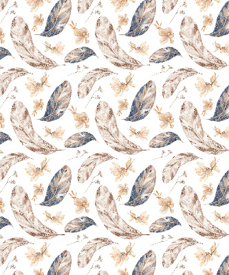 Fabric roller blind for window leaves print