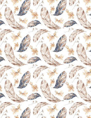 Fabric roller blind for window leaves print