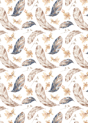 Fabric roller blind for window leaves print